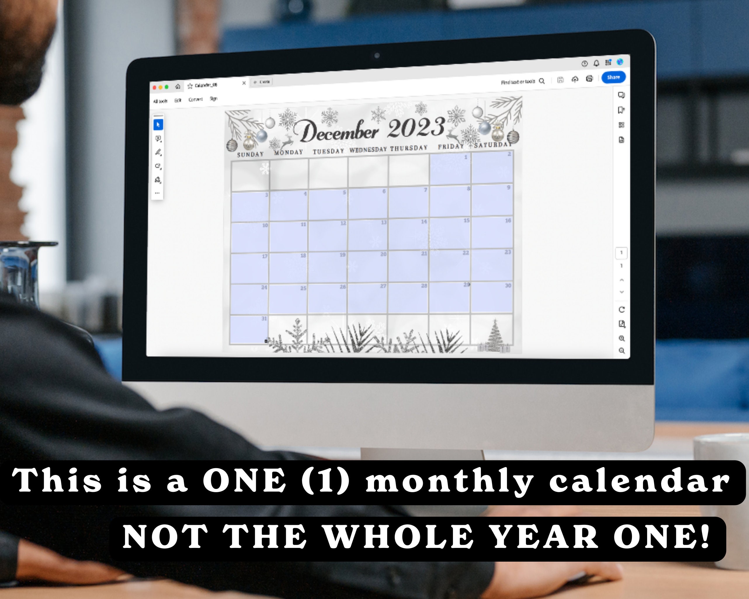 Christmas Calendar 2023 Editable December 2023 Calendar Etsy