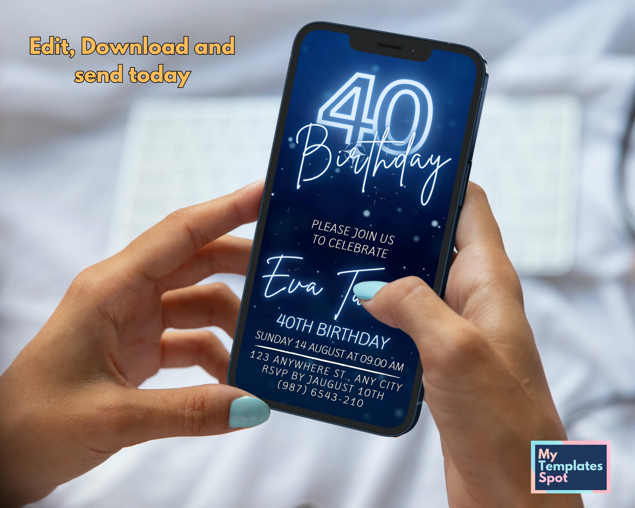 Digital Forty 40th Birthday Invitation, Electronic Video Invitation