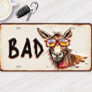 Vanity Front License Plate, Bad Ass Aluminum Vanity License Plate Car Accessory Decorative Front Plate