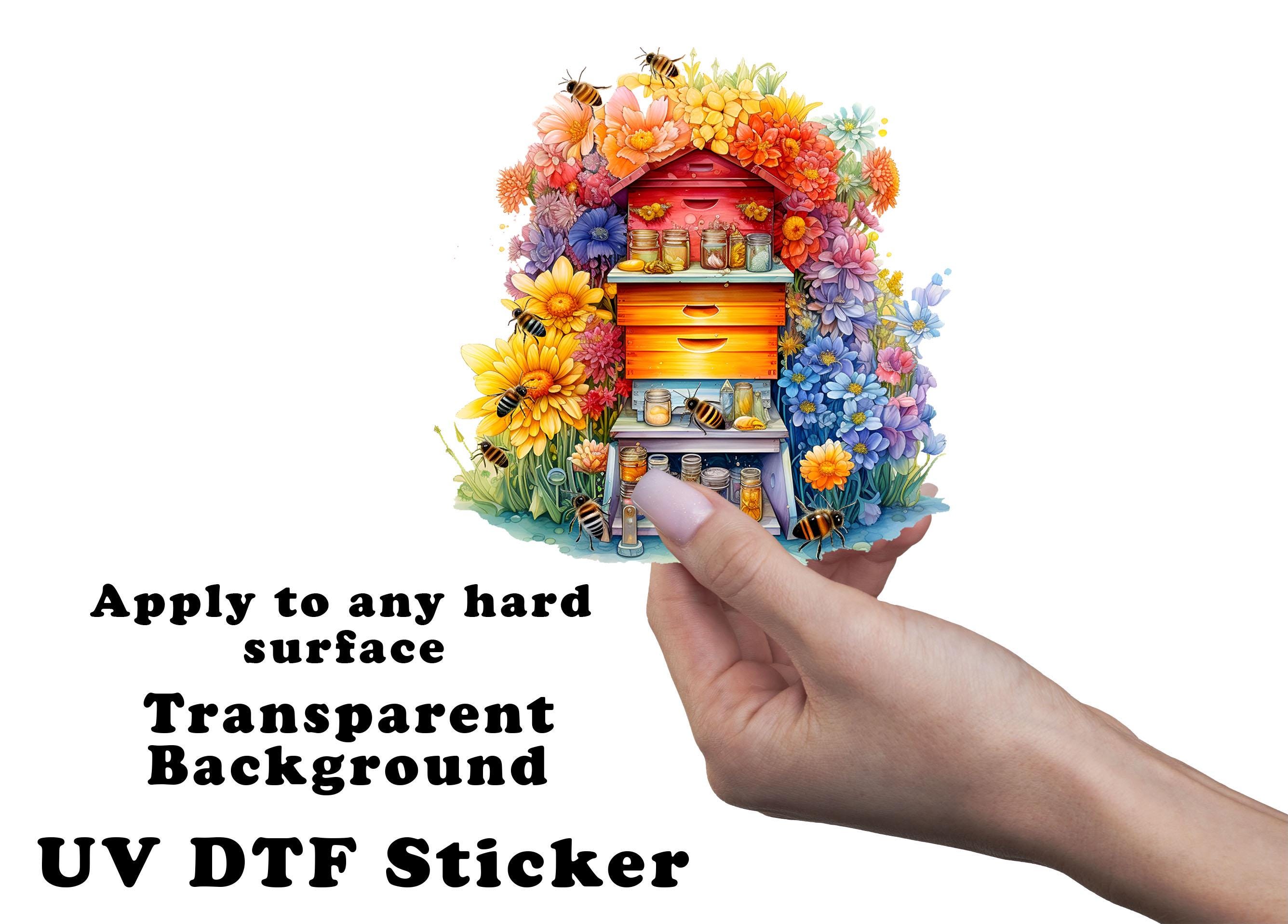 Hive Sticker Colorful Bee Hive Clear Sticker / Decal UV DTF Sticker Transparent ...