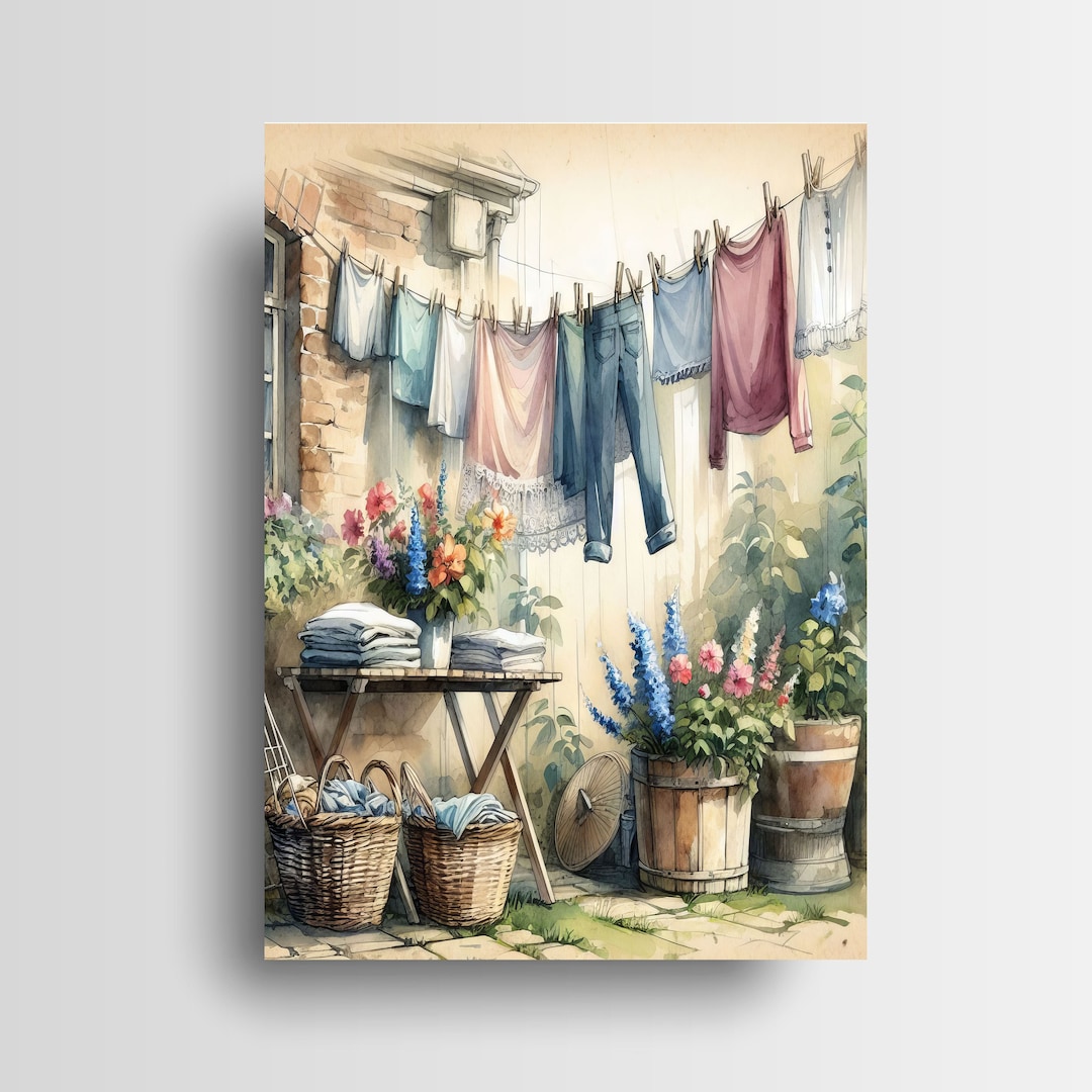 11x14 Laundry Day Wall Art Canvas Print - Etsy