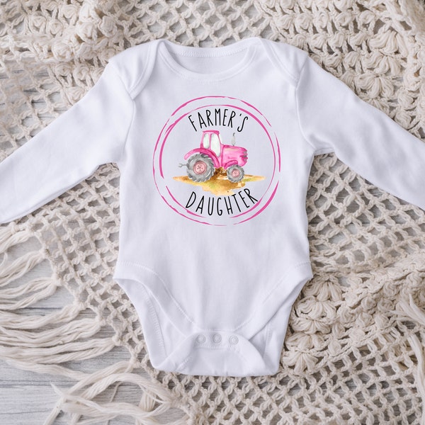 New Release, Baby Bodysuit, Farmer's Daughter One Piece Baby Suit, Baby Gift, Long / Short Sleeve, 0-18 Months size