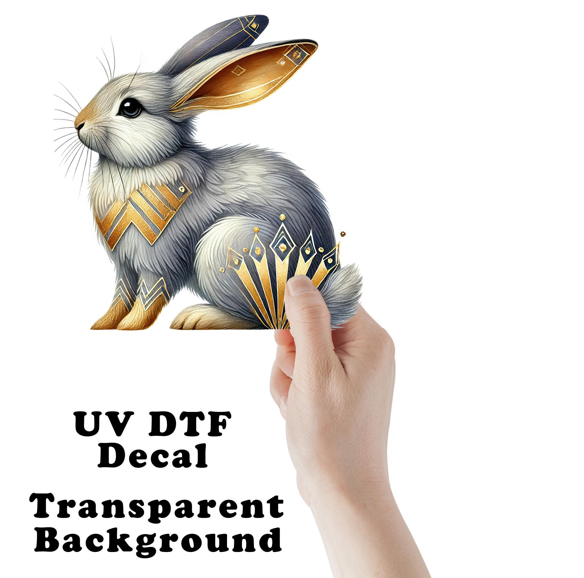 Art Deco Rabbit Clear Sticker / Decal UV DTF Sticker Transparent