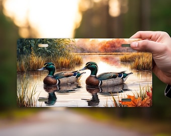 Ducks Swimming Aluminum License Plate, Car Front Plate