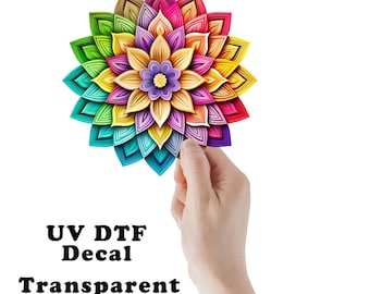 Delia Mandala Clear Sticker / Decal UV DTF Sticker Transparent Choose Size