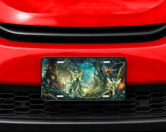 Fairies in Forest Aluminum Vanity License Plate