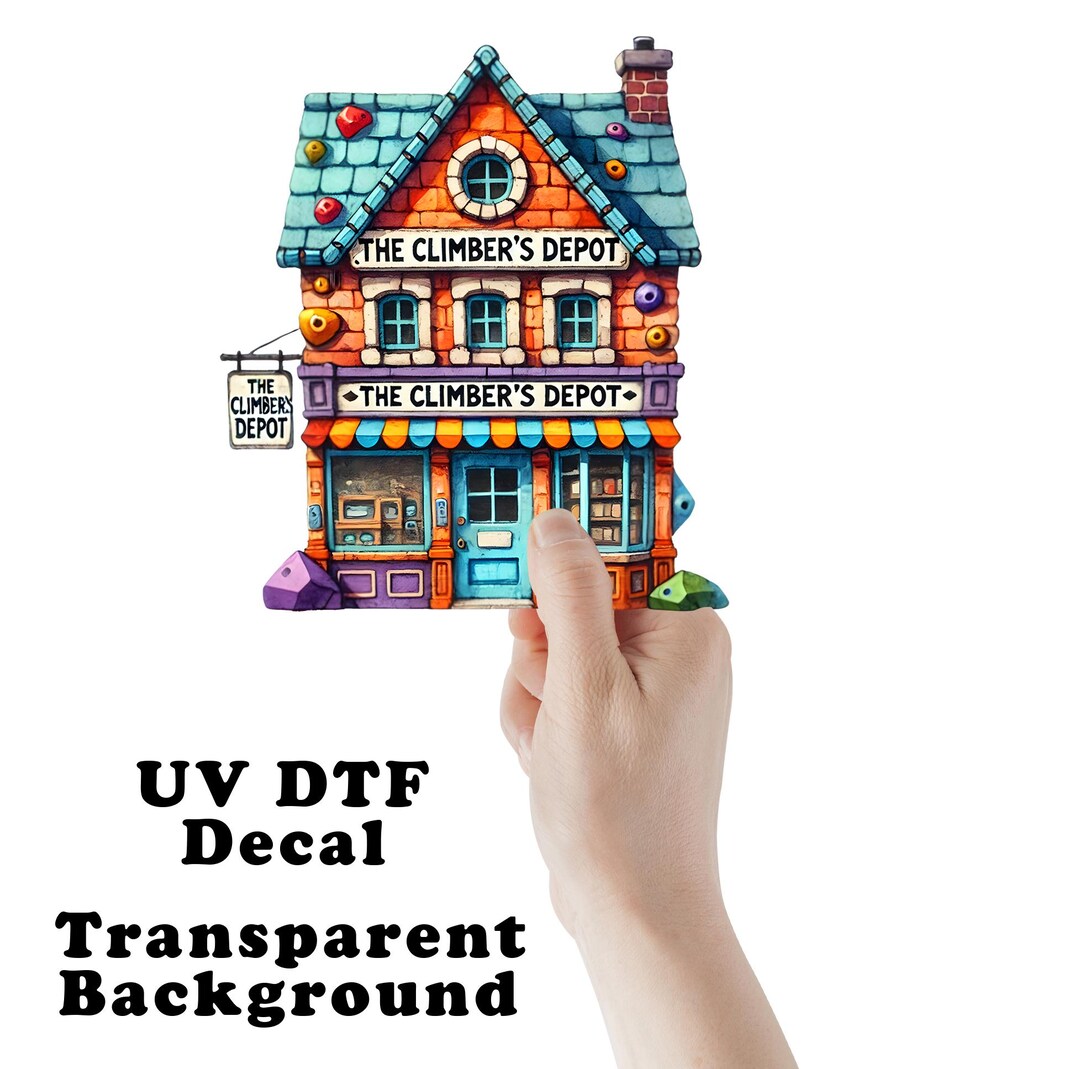 Depot Sticker Climber's Depot Store Clear Sticker / Decal UV DTF Sticker Transparent ...