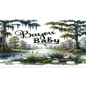 Vanity Front License Plate, Bayou Baby Aluminum Vanity License Plate Car Accessory Decorative Front Plate