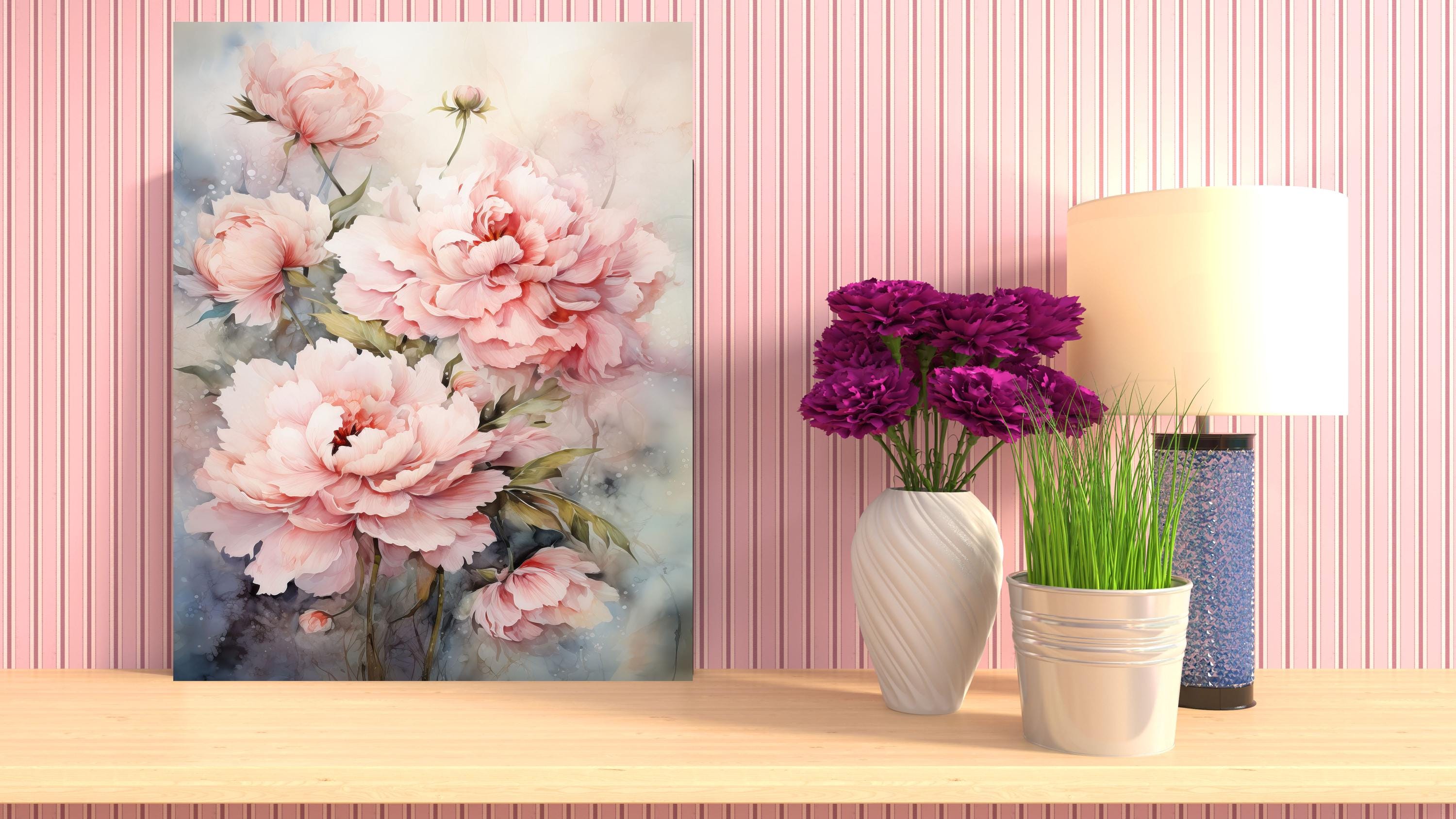 11x14 Blush Pink Floral Canvas Print Wall Art - Etsy