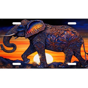 Zen Elephant Aluminum Vanity License Plate Car Accessory Decorative Front Plate