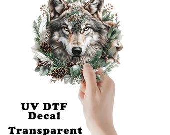 Woodland Wolf Clear Sticker / Decal UV DTF Sticker Transparent Choose Size