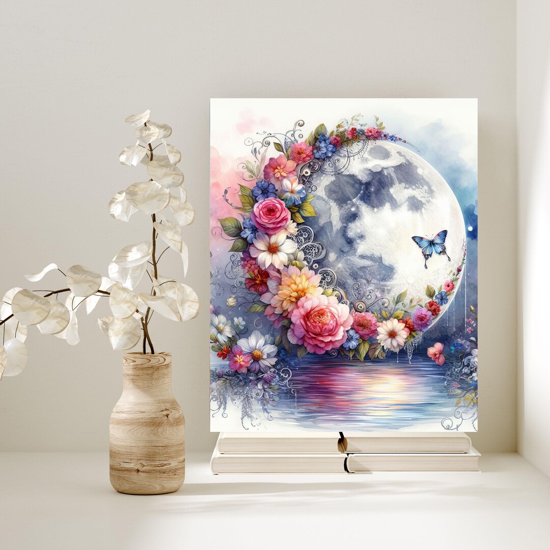 16x20 Full Flower Moon Wall Art Canvas Print - Etsy