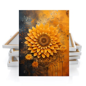 16x20 Mustard Dahlia Wall Art Canvas Print