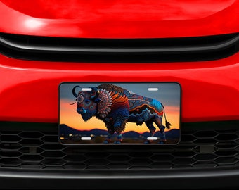Buffalo in Color Aluminum Vanity License Plate Car Accessory Decorative Front Plate
