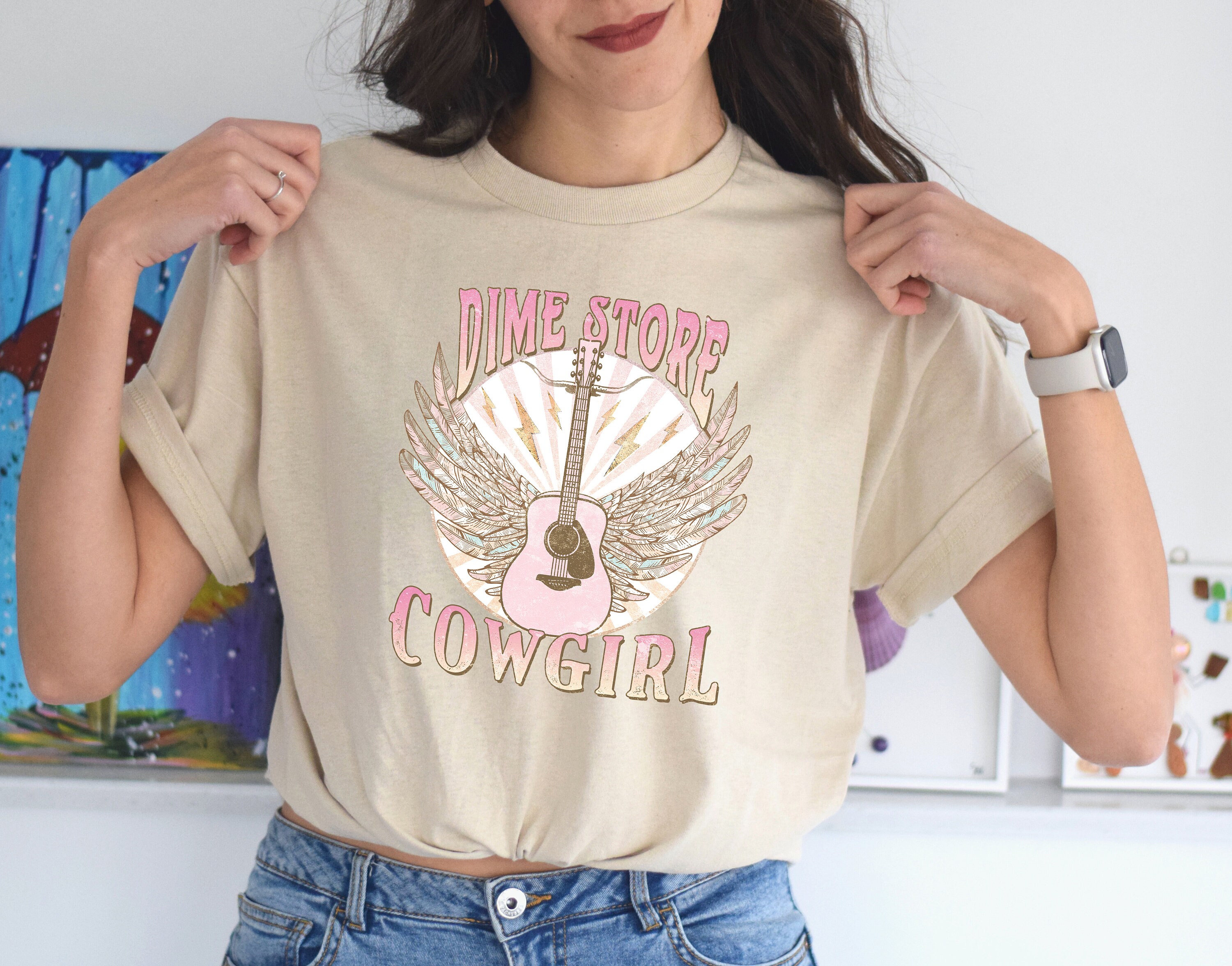 Dime Store Cowgirl T Shirt Tshirt Graphic T s 100 Cotton Tee Etsy