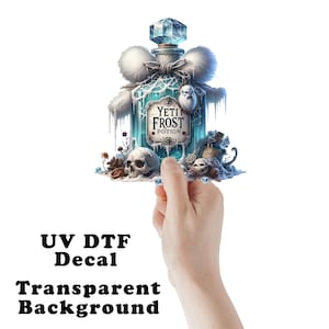 Yeti Frost Potion Bottle Halloween Clear Sticker / Decal UV DTF Sticker Transparent Choose Size