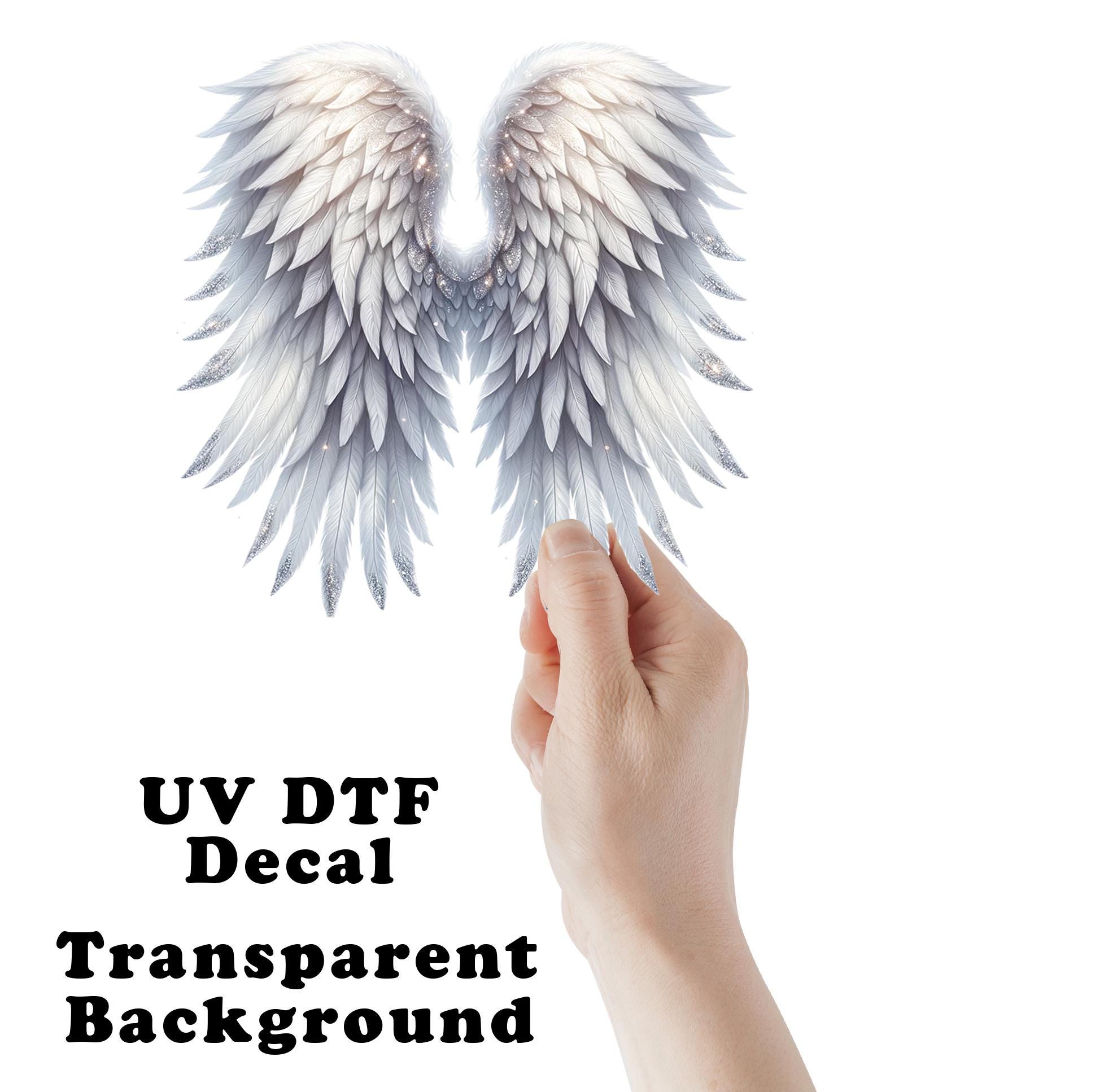 White Angel Wings Clear Sticker / Decal UV DTF Sticker Transparent