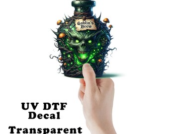 Green Goblin's Brew Potion Bottle Halloween Clear Sticker / Decal UV DTF Sticker Transparent Choose Size