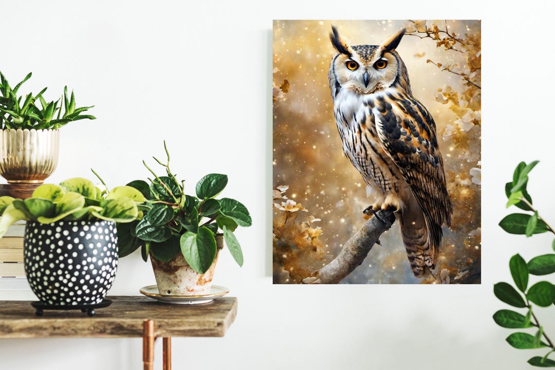 11x14 Gilded Owl Wall Art Canvas Print - Etsy