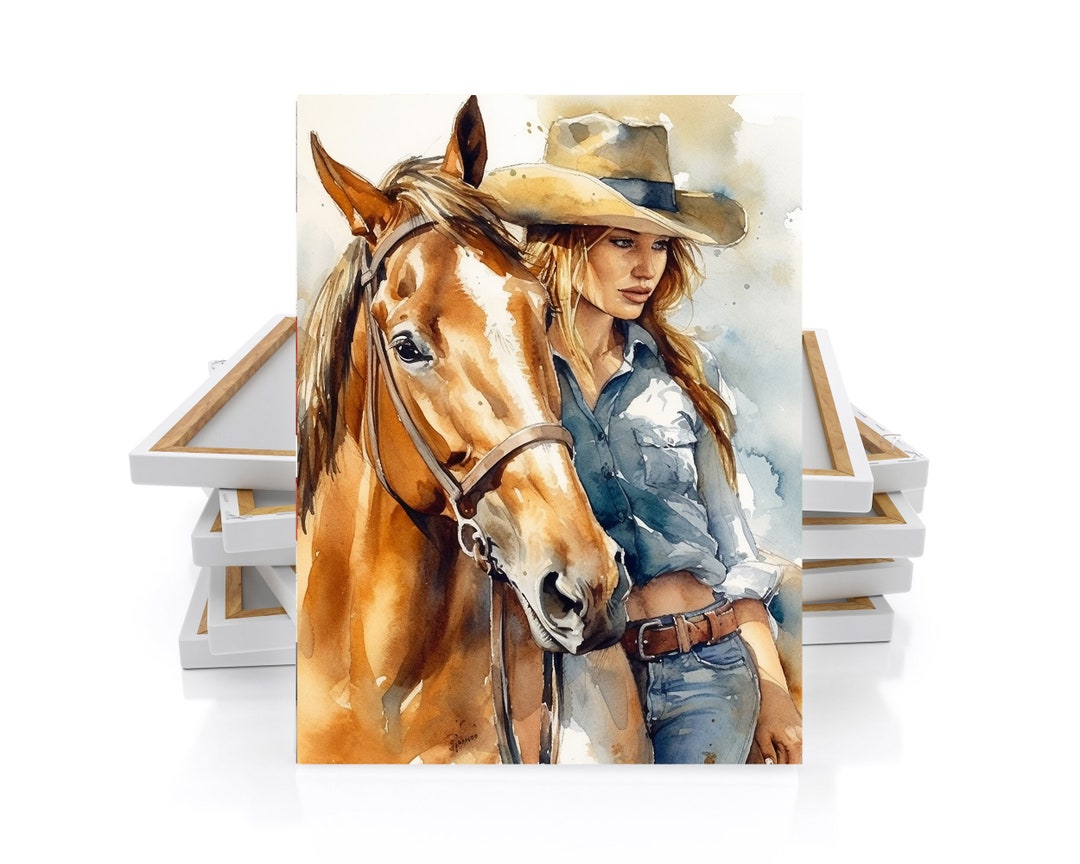 11x14 Girl and Horse Wall Art Canvas Print - Etsy