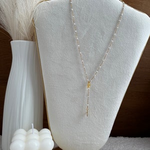 Starly long necklace Gold White image 1