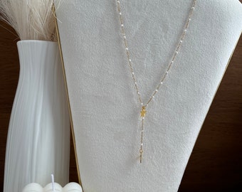 Starly long necklace Gold White