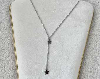 Starly long necklace Silver White