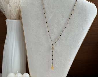 Starly long necklace Gold Black
