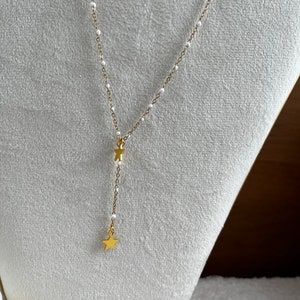 Starly long necklace Gold White image 2