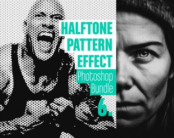 Efecto de patrón de semitonos para Photoshop: Paquete maestro 2 (Descarga digital)