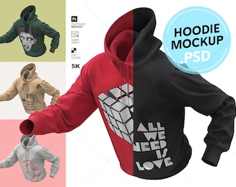Maqueta dinámica de sudadera con capucha: Marca de ropa realista (PSD)