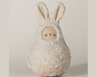 Roly Poly Doll Baby Toy for 1 Year Old - Organic Cotton and Eco-Friendly. Large Roly Poly Rabbit