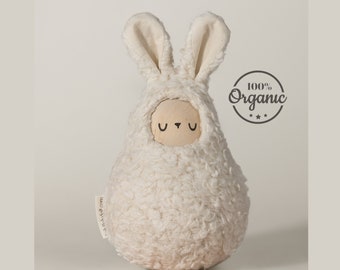 Roly Poly Doll Baby Toy for 1 Year Old - Organic Cotton and Eco-Friendly. Large Roly Poly Rabbit