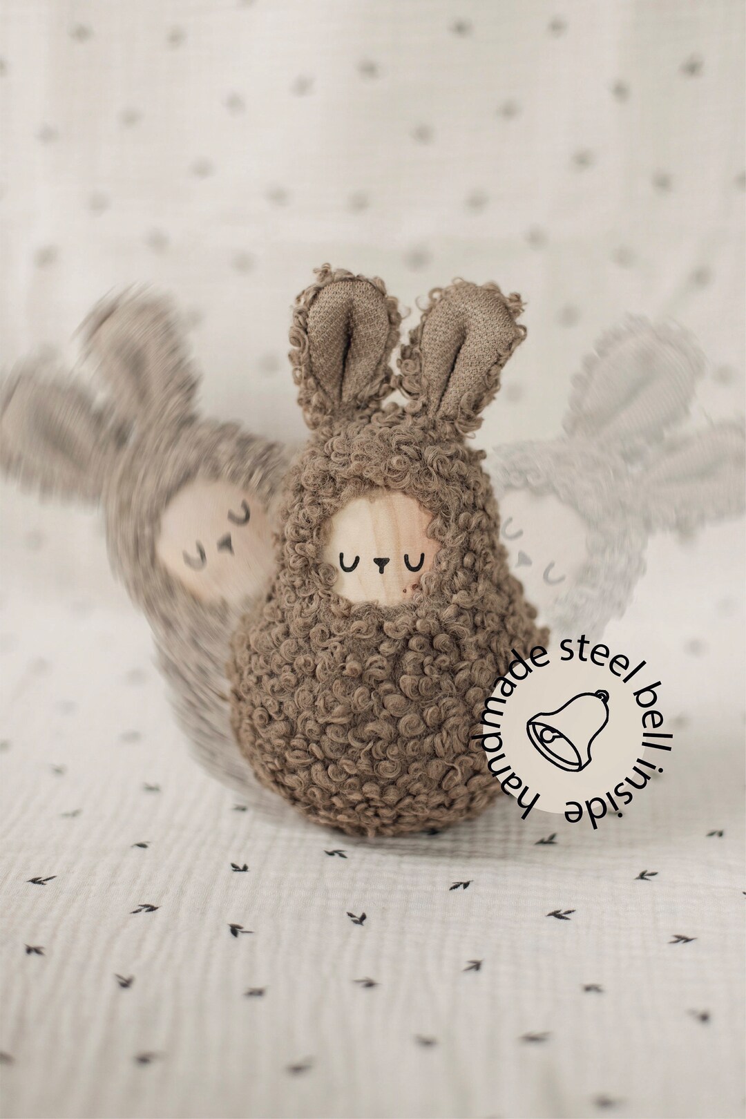 Roley Poley Rabbit Toddler Toy Large Roly Poly Rabbit 17 Cm. Roly Poly Toy With Steel Bell ...