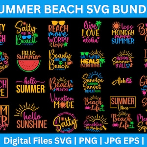 Summer Bundle SVG, Beach Svg, Summertime Svg, Funny Beach Quotes Svg ...