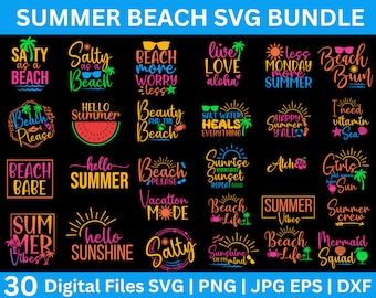 Summer Bundle SVG, Beach Svg, Summertime svg, Funny Beach Quotes Svg, Summer Cut Files, Summer Quotes Svg, Svg files for cricut, Silhouette