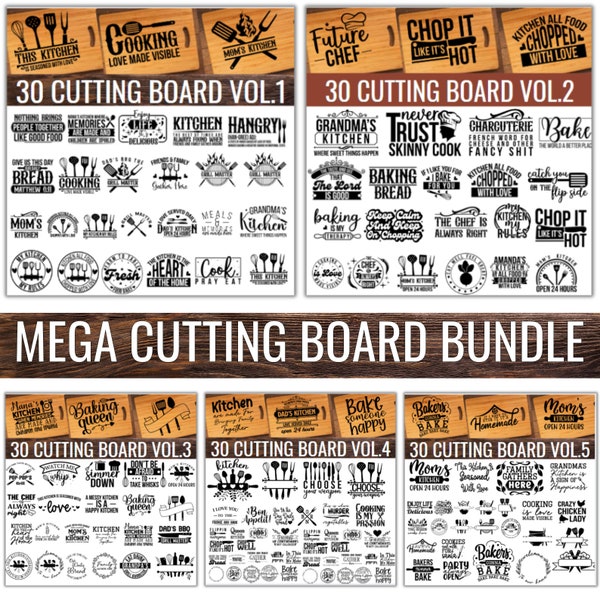 150 Cutting Board SVG Bundle, Funny Cutting Board Svg, Pot Holder Svg, Chopping Board,Cutting Board Quotes Svg Bundle,kitchen svg,Baking svg