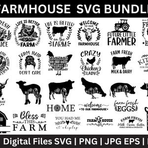 Bundle SVG ferme, enseigne de ferme faisant des SVG, svg de signe de ferme, svg de cuisine de ferme, svg de salle de bain de ferme, svg de moulin à vent