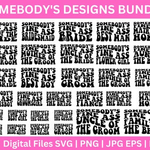 32 Somebodys Fine Ass Svg Bundle, Quelqu’un’s Fine Ass mariée svg, Fine Ass Mama Svg, Fine Ass Wife Svg, Somebody’s Retro svg, Fine Ass Tante