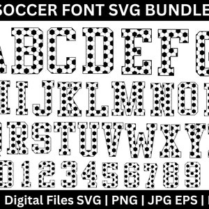 Alfabeti e numeri di calcio in formato SVG, calcio in formato SVG, carattere di calcio in formato SVG, mamma di calcio in formato SVG, pallone da calcio in formato SVG, carattere di calcio, carattere sportivo, file di taglio di calcio