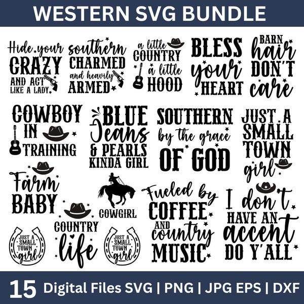 Western Svg Bundle, Western Quotes svg, Southern svg, Howdy Svg, Cowboy Svg, Cowgirl Svg,Howdy Honey svg, Trendy Shirt, Cut Files for Cricut