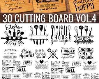 30 Cutting Board SVG Bundle, Funny Cutting Board Svg, Chopping Board, Cutting Board Quotes Svg Bundle ,kitchen Cutting Board svg,baking svg