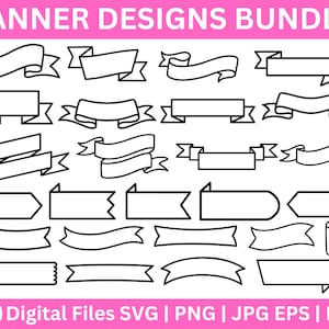 Ribbon Banner Svg,Banner Svg Bundle,Banner Vector, Banner Clipart,Banners Svg, Banner outline Cut File,  Ribbon Banner Svg,