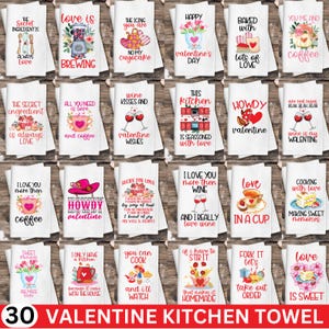 Valentijn keukenhanddoekbundel, Valentijnsdag keukenhanddoek sublimatie png, liefde keukenhanddoek sublimatie, Valentijnsdag theedoek