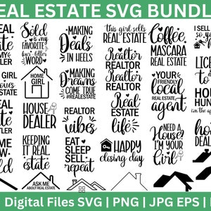 Immobilier SVG Bundle, Agent immobilier SVG, Agent immobilier SVG Bundle, Agent immobilier Citations SVG, Immobilier maison svg, SVG Cut File Bundle