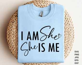 I Am She She is Me SVG, She is me SVG, Positive quotes Svg, Woman affirmation Svg, Motivational Svg, She is strong Svg, strong woman
