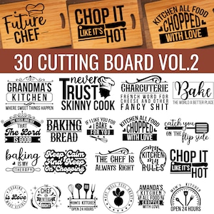 30 Cutting Board SVG Bundle, Funny Cutting Board Svg, Chopping Board, Cutting Board Quotes Svg Bundle , tray laser file board, Baking svg