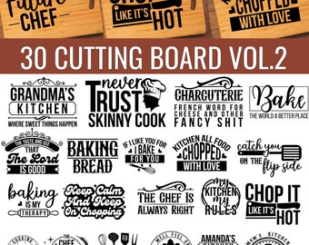 30 Cutting Board SVG Bundle, Funny Cutting Board Svg, Chopping Board, Cutting Board Quotes Svg Bundle , tray laser file board, Baking svg