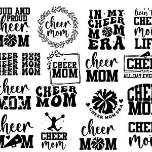 Cheer Mom Svg Bundle, Cheer Life Svg, Cheerleader Mom Svg, Cheer Mom Shirt Svg, Mom Life Svg, Cheerleader Mom Designs, Cheer mom era svg image 2