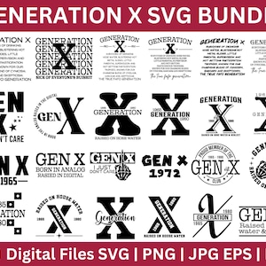Generation X Svg Bundle, Generation X Svg, Funny Gen X 80s Svg,  Gen X Raised Shirt SVG, Retro Gen X Shirt, Gift for Gen X, Funny Svg Bundle